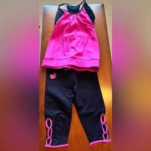 Women's Pink and Black Piloxing outfit